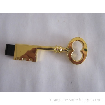 Novelty Golden Metal Key USB Flash Drive with Factory Direcetly Sale